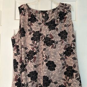 Lane Bryant Floral Sleeveless Top in Black and Pink